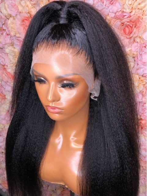 BOGO-NEW-NO DIY-Holiday slay luxury real invisible HD lace big voluminous kinky straight yaki human hair lace front wig - HD096 BOGO-NEW-NO DIY-Holiday slay luxury real invisible HD lace big voluminous kinky straight yaki human hair lace front wig - HD096
