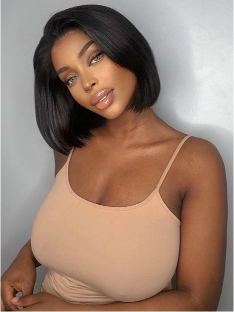 Short Classic Chic Human hair lace Closure Wig Bob - HWC068 Short Classic Chic Human hair lace Closure Wig Bob - HWC068