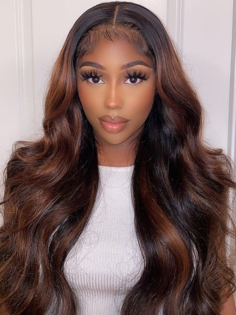 Hairstylist Collection-NEW&PERFECT BROWN HIGHLIGHT T PART LACE CLOSURE WIG WITH WAND CURLS-CCW702 Hairstylist Collection-NEW&PERFECT BROWN HIGHLIGHT T PART LACE CLOSURE WIG WITH WAND CURLS-CCW702