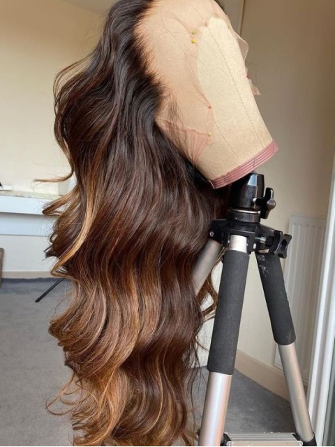 Hairstylist Collection-NEW&GORGEOUS BROWN HIGHLIGHT T PART LACE CLOSURE WIG WITH WAND CURLS-CCW703 Hairstylist Collection-NEW&GORGEOUS BROWN HIGHLIGHT T PART LACE CLOSURE WIG WITH WAND CURLS-CCW703