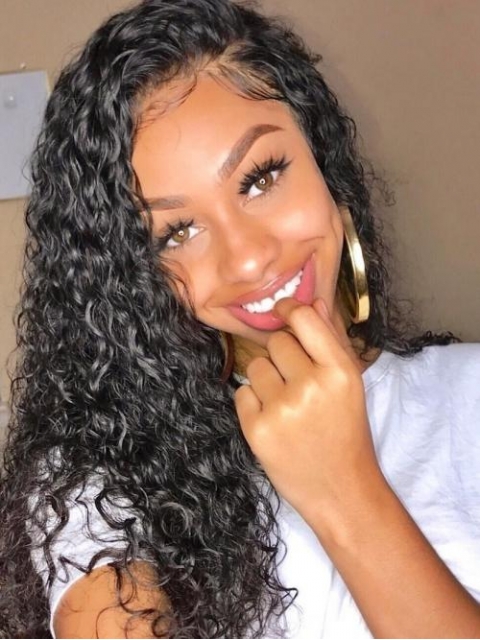 Indian virgin 13*4 lace front preplucked human hair lace front curly wig Indian virgin 13*4 lace front preplucked human hair lace front curly wig