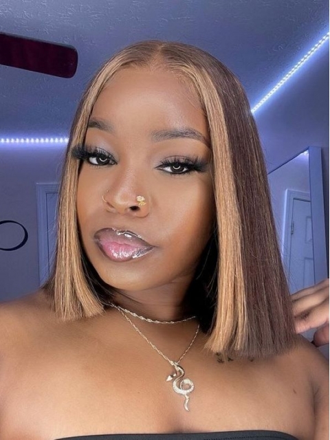 Hairstylist Collection-NEW&GORGEOUS T PART LACE CLOSURE 12INCHES HIGHLIGHT BOB WIG -CCW705 Hairstylist Collection-NEW&GORGEOUS T PART LACE CLOSURE 12INCHES HIGHLIGHT BOB WIG -CCW705