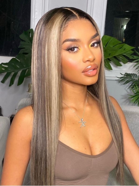 Hairstylist Collection-NEW&GORGEOUS ASH BLONDE HIGHLIGHT T PART LACE CLOSURE STRAIGHT WIG-CCW706 Hairstylist Collection-NEW&GORGEOUS ASH BLONDE HIGHLIGHT T PART LACE CLOSURE STRAIGHT WIG-CCW706