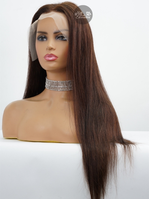 Natural silky Straight Medium brown lace front wig-CL031 Natural silky Straight Medium brown lace front wig-CL031