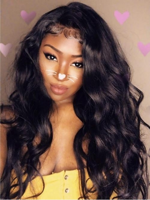 Indian virgin preplucked full lace human hair wavy wig Indian virgin preplucked full lace human hair wavy wig
