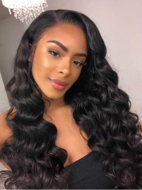 Indian virgin human hair preplucked full lace wavy wig Indian virgin human hair preplucked full lace wavy wig