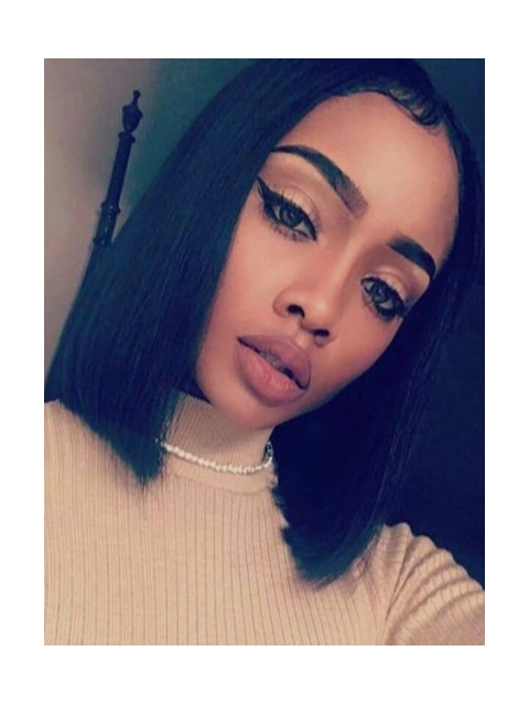 10-22 Indian remy human hair lace front sleek bob 10-22 Indian remy human hair lace front sleek bob