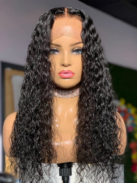 Indian virgin preplucked beachy curls human hair full lace wig Indian virgin preplucked beachy curls human hair full lace wig