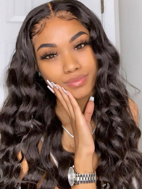 Indian virgin preplucked full lace human hair wavy wig Indian virgin preplucked full lace human hair wavy wig