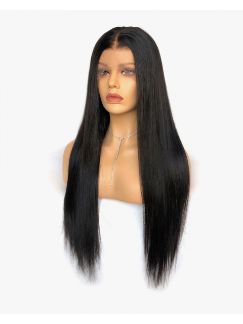 Preplucked Indian virgin 360 lace frontal human long straight hair wig Preplucked Indian virgin 360 lace frontal human long straight hair wig
