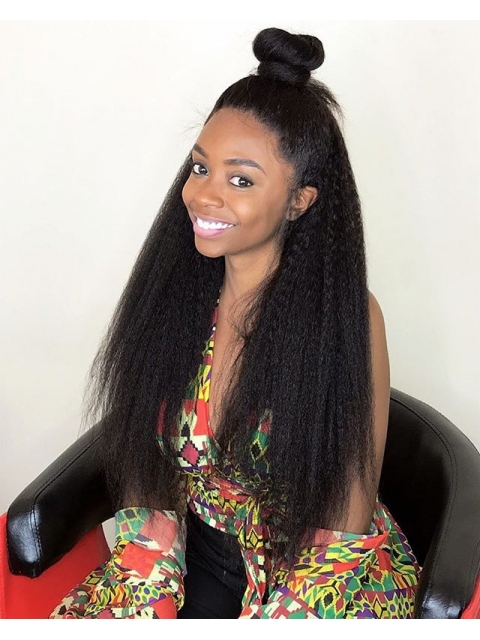 Invisible HD skin melt swiss lace 6 inches deep parting kinky straight human hair lace front wig- UPGRADED Invisible HD skin melt swiss lace 6 inches deep parting kinky straight human hair lace front wig- UPGRADED