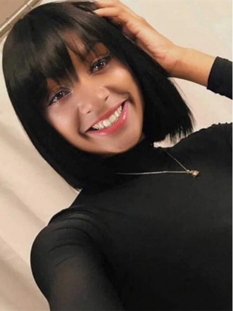 Straight Human Hair Lace Front Wigs BobPre-Plucked hairline -LFB898 Straight Human Hair Lace Front Wigs BobPre-Plucked hairline -LFB898