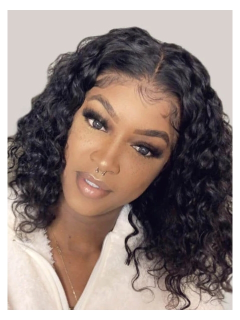 WATER WAVE LACE FRONTAL WIGS SHORT HUMAN HAIR BOB WIGS -LFB900 WATER WAVE LACE FRONTAL WIGS SHORT HUMAN HAIR BOB WIGS -LFB900