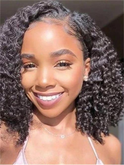 Short Curly Human Hair Lace Front Wigs For Black Women-LFB810 Short Curly Human Hair Lace Front Wigs For Black Women-LFB810