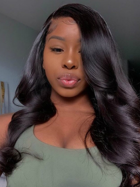 18 inches straight 360 lace frontal Mongolian virgin human hair wig with wand curls- WE020 18 inches straight 360 lace frontal Mongolian virgin human hair wig with wand curls- WE020