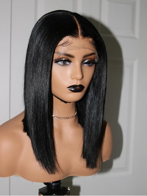 New 5×5 Invisible HD lace Human Hair Closure Short Straight Wig-SWC008 New 5×5 Invisible HD lace Human Hair Closure Short Straight Wig-SWC008