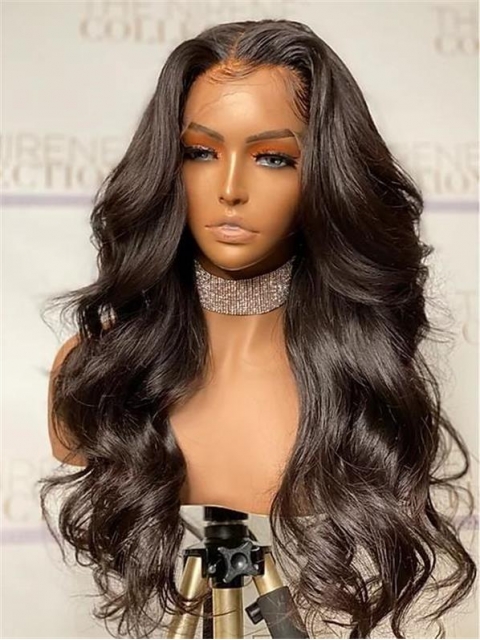 Invisible HD skin melt swiss lace 6 inches deep parting straight human hair lace front wig with wand curls-SWL111 Invisible HD skin melt swiss lace 6 inches deep parting straight human hair lace front wig with wand curls-SWL111