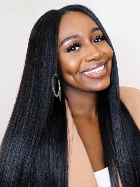 New 13x5 T-Part Lace Front 100% Brazilian Virgin Human Hair Light Yaki Wigs-TP008 New 13x5 T-Part Lace Front 100% Brazilian Virgin Human Hair Light Yaki Wigs-TP008