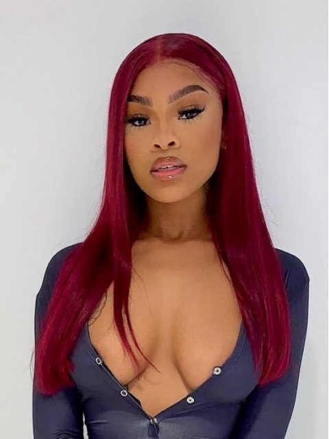 Hairstylist Collection-Cosmopolitan-New gorgeous 13*5 T-part lace frontal red wine straight wig-CCW002 Hairstylist Collection-Cosmopolitan-New gorgeous 13*5 T-part lace frontal red wine straight wig-CCW002