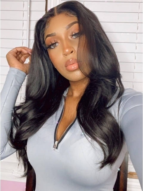 New Upgraded Invisible HD skin melt swiss lace 6 inches deep parting straight human hair lace front wig with wand curls-SWL101 New Upgraded Invisible HD skin melt swiss lace 6 inches deep parting straight human hair lace front wig with wand curls-SWL101