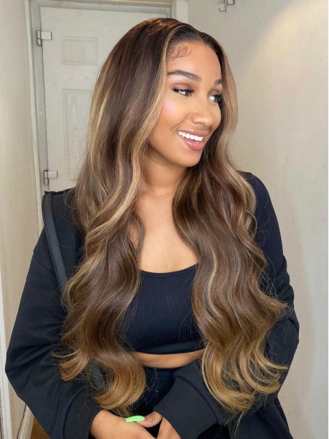 Hairstylist Collection-Whiskey--New gorgeous 13*5 T-part lace frontal brown color wig with wand curls-CCW008 Hairstylist Collection-Whiskey--New gorgeous 13*5 T-part lace frontal brown color wig with wand curls-CCW008
