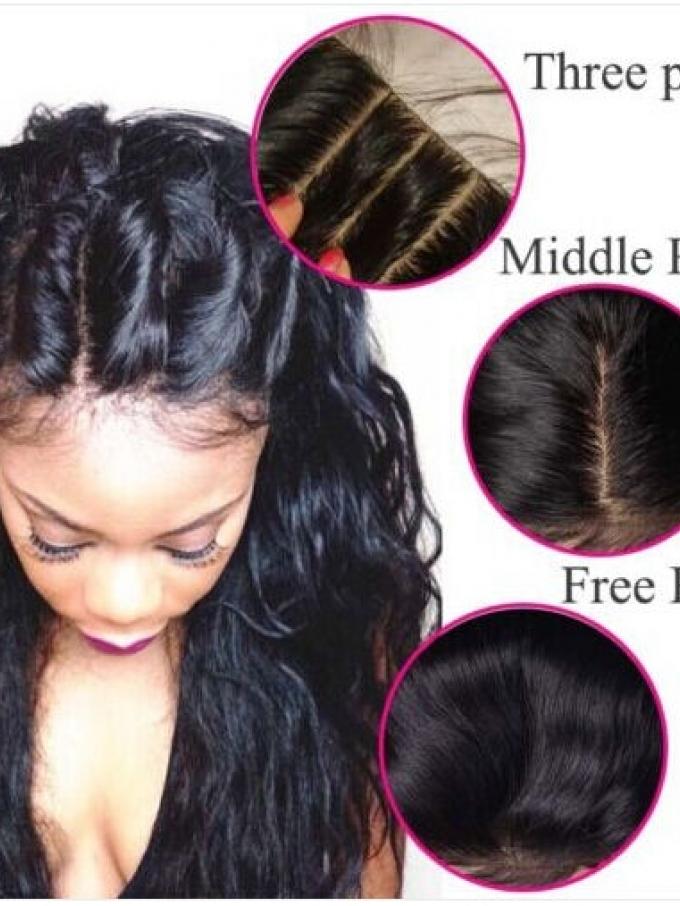 8-22 inches indian Remy human hair 13*4 three-way-parting lace front sexy curly wig