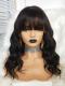 18 inches indian remy wavy 6' parting space lace front human hair wig with bangs - WE018