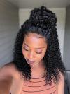 Human Hair Full Lace Wig Curly Ash Brown
