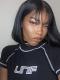 Rihanna inspired indian remy lace front wig with bang - LFB006