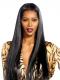 20 inches Indian remy long straight lace front human hair wig - WES088