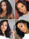 13*6 SUPER FINE INVISIBLE HD LACE-12INCHES HUMAN HAIR LACE FRONTAL SHORT CURLY BOB WIG- HD914