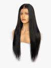 Invisible HD skin melt swiss lace deep parting straight human hair full lace wig