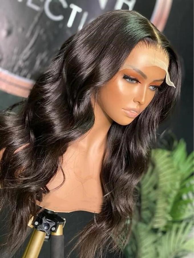No Bleaching Need- More Natural 5*5 Lace Closure Human Hair  Invisi-Scalp Wig With Wand Curls -IS004