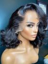 SUPER FINE INVISIBLE HD LACE WIG-14INCHES HUMAN HAIR LACE FRONTAL WIG WITH WAND CURLS- HD907