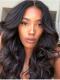 Indian virgin free part preplucked full lace human hair body wave wavy wig-FL012