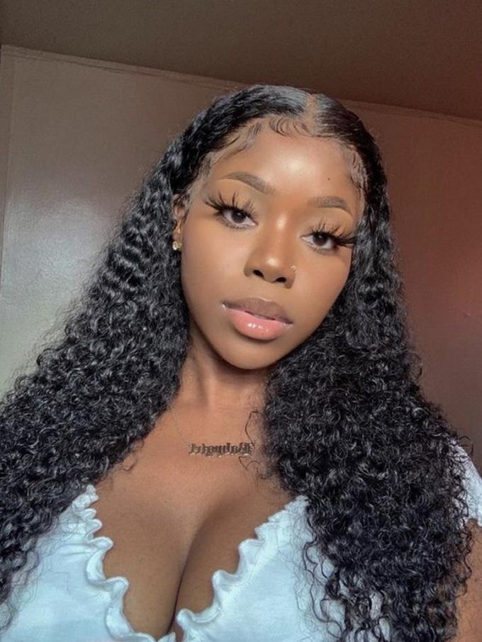 Center Parting Curly Lace Frontal Wig-LFW902
