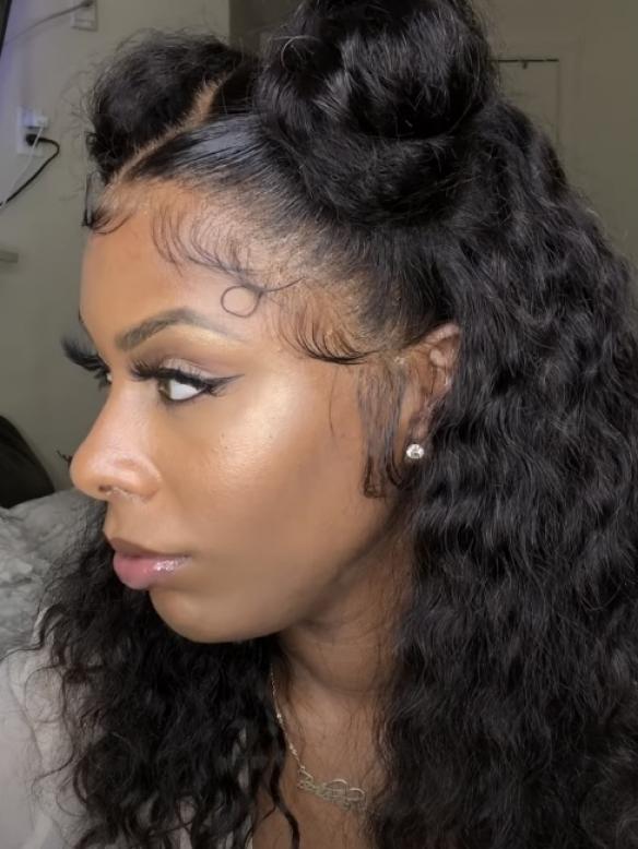 13*6 SUPER FINE INVISIBLE HD LACE-14INCHES HUMAN HAIR LACE FRONTAL SHORT CURLY BOB WIG,14INCHES 180% DENSITY- HD914