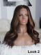 NEW Brown Highlight Straight Human Hair Lace Wigs-CL005