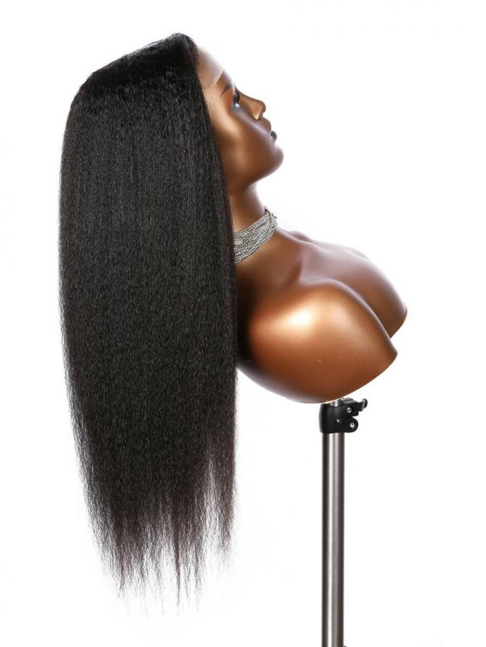 BELLA--BEGINNERS’WIG COLLECTION - 10-MIN LACE WIG-NATURAL BLACK KINKY STRAIGHT-LACE CLOSURE WIG