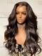 Invisible HD skin melt swiss lace 6 inches deep parting straight human hair lace front wig with wand curls-SWL111