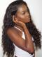 Indian virgin 6 inches deep parting preplucked human hair lace front curly wig-LFC008