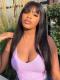 Straight Hair With Bang Lace Front Wigs For Black Women Pre-Pluck Pre-Bleached Hairline Human Hair-LFB705
