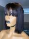 Straight Bob Human Hair Lace Frontal Wig with Bangs-LW153