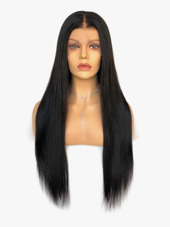 Preplucked Indian virgin 360 lace frontal human long straight hair wig -WE077