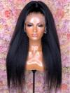 BOGO-NEW-NO DIY-Holiday slay luxury real invisible HD lace big voluminous kinky straight yaki human hair lace front wig - HD096