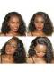 Indian virgin 6 inches deep parting preplucked human hair lace front curly wig-LFC015