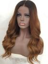Natural Wavy Ash Blonde Omber Lace Front Wig-CL003
