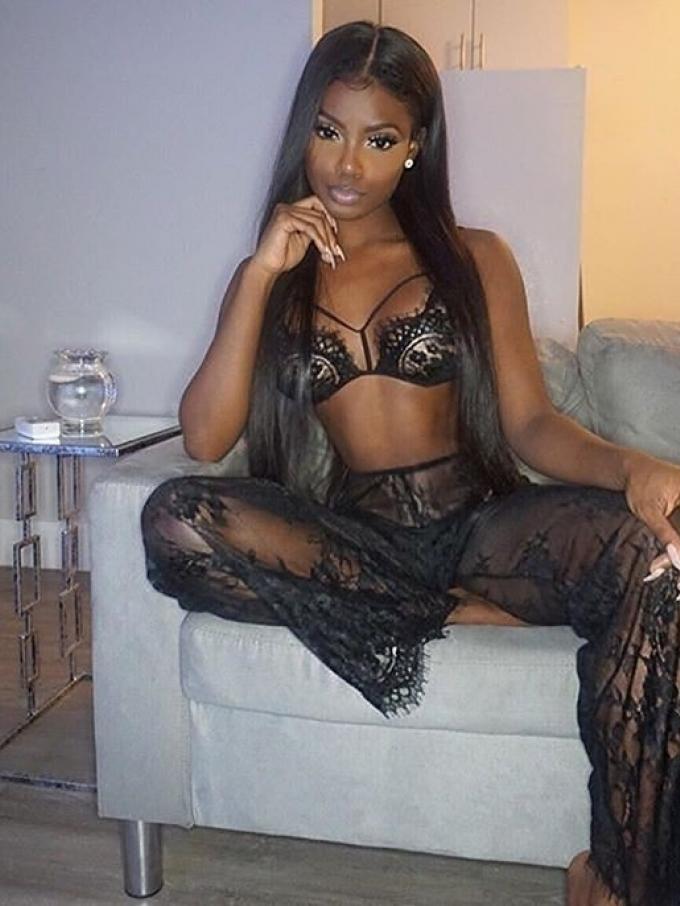 Indian virgin 6 inches deep parting preplucked human hair lace front straight wig-LFS003