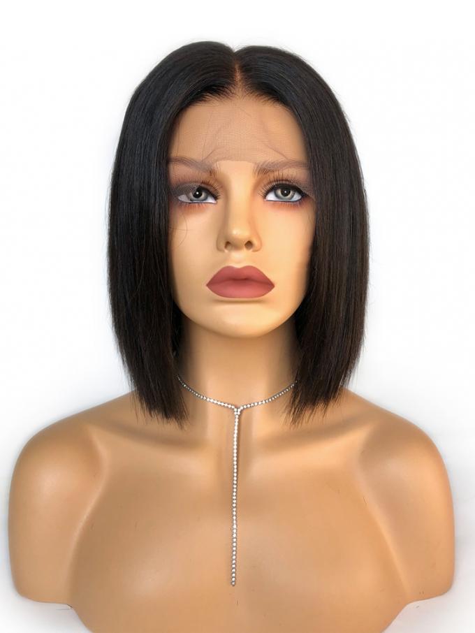 Easy affordable one length human hair wig