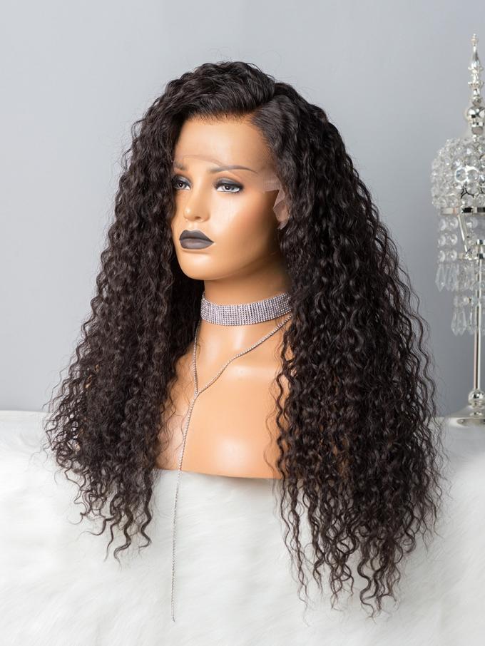 Invisible HD skin melt swiss lace curly human hair full lace wig